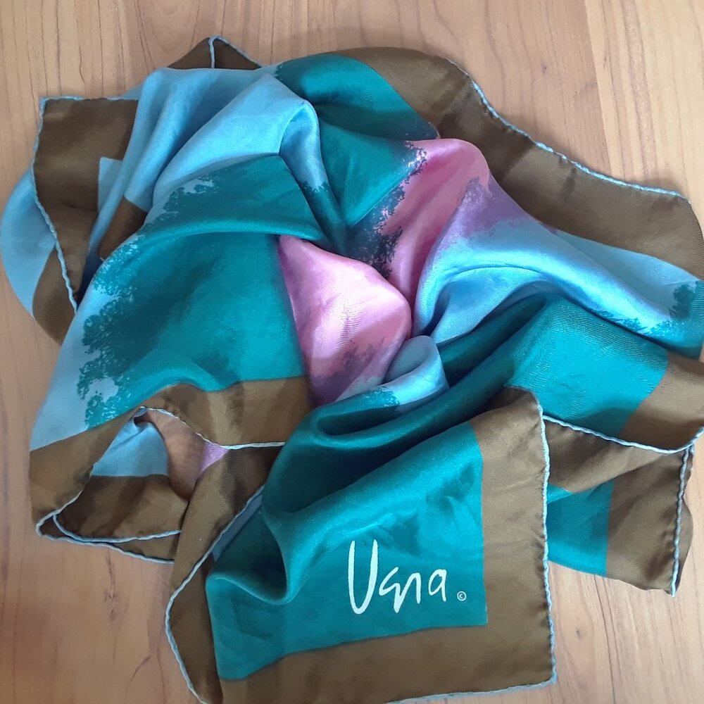 100% Silk VENA Square Scarf NEW
